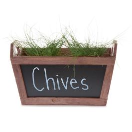 Rectangular Wooden Planter Basket with Chalkboard 12in