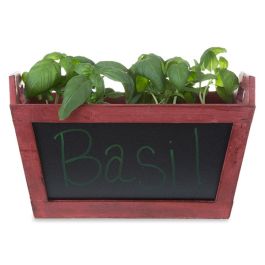 Rect Wooden Planter Basket with Chalkboard 12in - Farmhouse Red