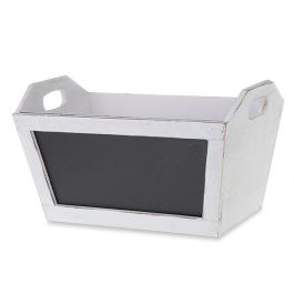 Rect Wooden Planter Basket with Chalkboard 12in