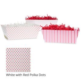 White with Red Polka Dots Gift Tray Small - Valentine 9in