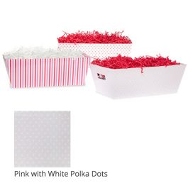 Gift Tray Medium - Valentine 12in- Pink with White Polka Dots