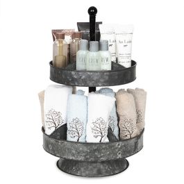 Round Two Tiered Metal Stand