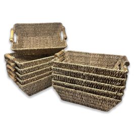 12 Pack - Kalani Small Sea Grass Basket with Bamboo Handle 14in Tall