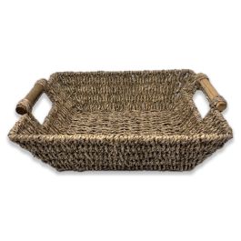 Kalani Small Sea Grass Basket with Bamboo Handle 10in
