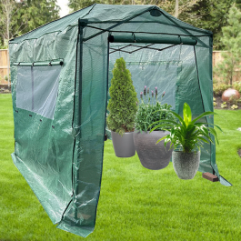 Replacement Cover for Eagle Peak 8 x 6 Portable Walk In Instant Pop Up  Greenhouse - PE Fabric - Green