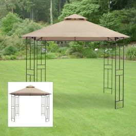 Garden Winds Pavillon Ersatz-Baldachin Riplock 350 – Sechseckig, Beige, Wasserdicht, UV-beständig